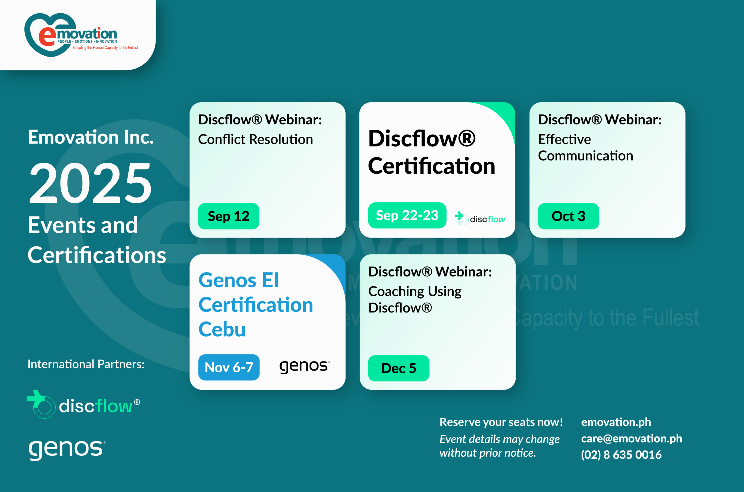 EMV Calendar 2025 updated 3-03