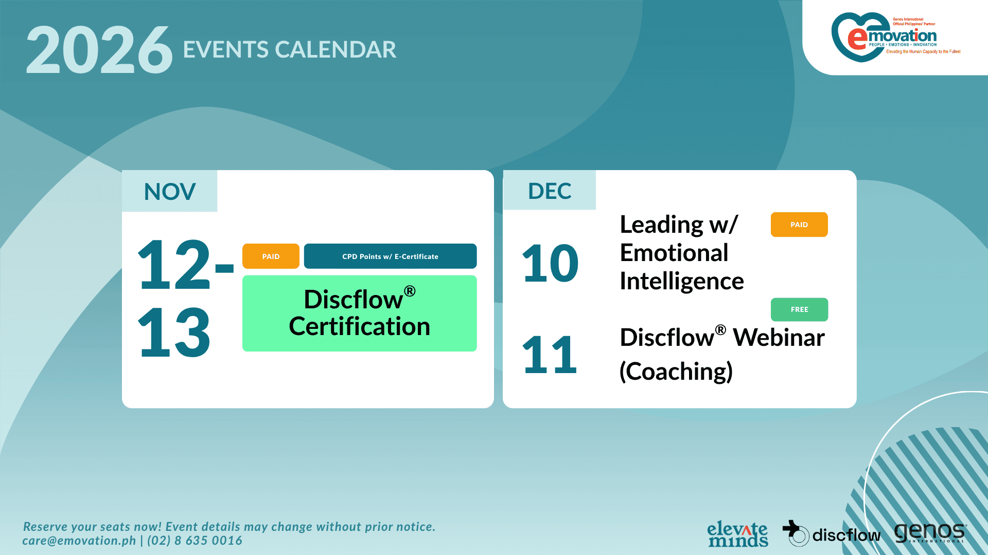 EMV 2026 Calendar